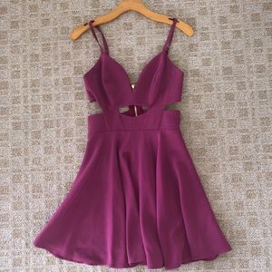 Bebe purple cutout dress